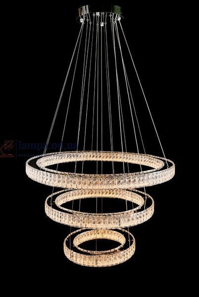 Светодиодная люстра Splendid Ray L8045/400+600+800/3 LED (CH+Clear) с хрусталем, хром, 235 Вт 30436330 фото