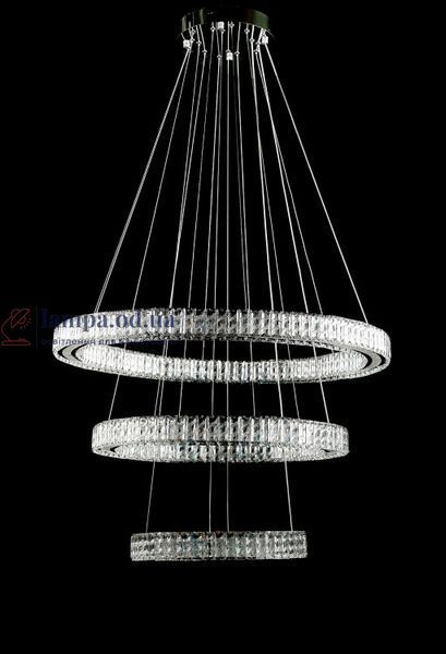 Светодиодная люстра Splendid Ray L8045/400+600+800/3 LED (CH+Clear) с хрусталем, хром, 235 Вт 30436330 фото
