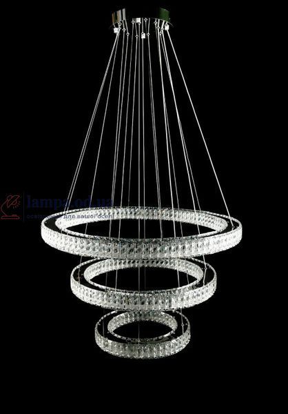 Светодиодная люстра Splendid Ray L8045/400+600+800/3 LED (CH+Clear) с хрусталем, хром, 235 Вт 30436330 фото