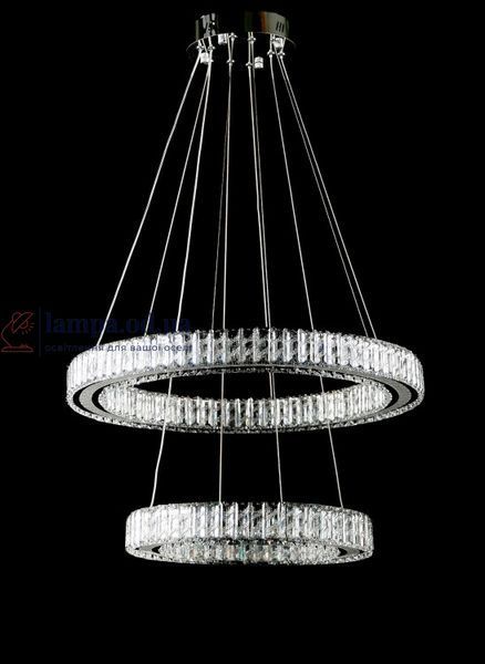 Подвесная светодиодная люстра Splendid Ray L8045/400+600/2 LED (CH+clear), 2 кольца, хром, 40-60 см 30436323 фото