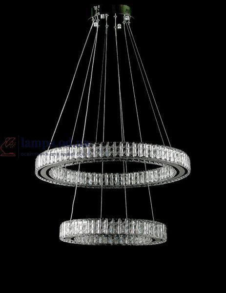 Подвесная светодиодная люстра Splendid Ray L8045/400+600/2 LED (CH+clear), 2 кольца, хром, 40-60 см 30436323 фото