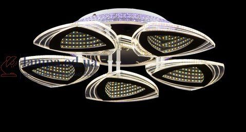 Люстра стельова LED Splendid Ray LK28962/5, 131W, біла та хромова, сучасний стиль, з пультом, димер 30408388 фото