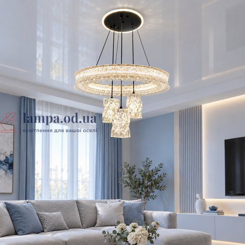Подвесная LED люстра Linisoln 2812-3 BK, 80 Вт, черная, 50 см, 12-15 м&sup2; 2812-3 BK фото