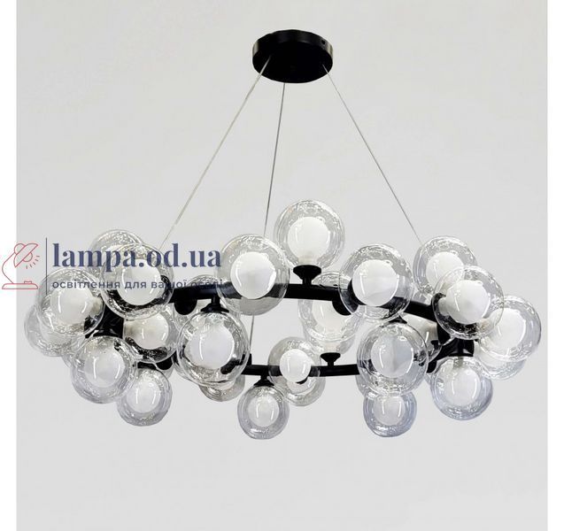 Підвісна люстра Artlight 1102/35BK з 35 скляними плафонами G9, чорна, від 20-30 м&sup2; 1102/35BK фото
