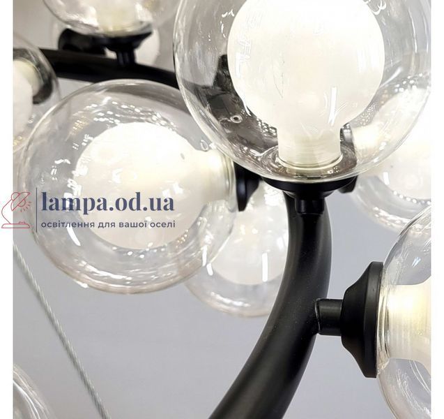 Підвісна люстра Artlight 1102/35BK з 35 скляними плафонами G9, чорна, від 20-30 м&sup2; 1102/35BK фото