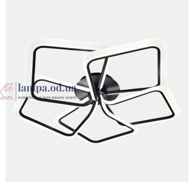 Черная потолочная LED люстра-цветок с 5 квадратными лепестками Artlight 2406-5L-BK 2406-5L-BK фото