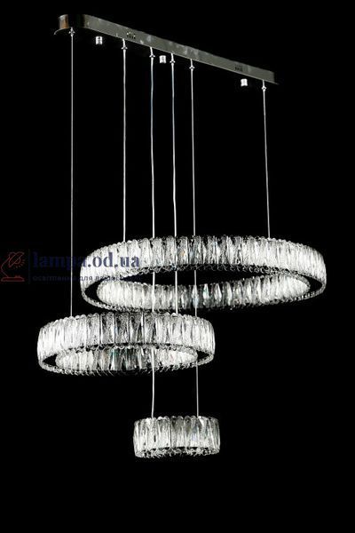 Світлодіодна люстра Splendid Ray L50804L/600+400+200/3 LED (CH) з кришталем, хром, 100 Вт, з пультом і димером 30436545 фото