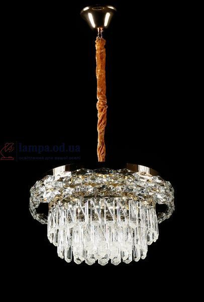 Золота кришталева світлодіодна люстра Splendid Ray LA7013/400/4+LED (SGD), 40 см на 4 лампи E14 з LED-підсвічуванням 30438691 фото