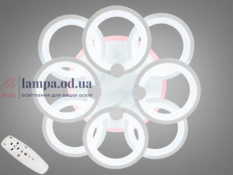 Люстра стельова LED Diasha 8022/4+4WH, 150W, 3200K-6000K, білий акрил, сучасний стиль з диммером 8022/4+4WH LED 3color d фото