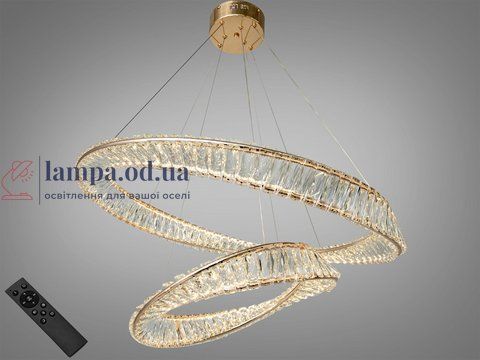 Люстра світлодіодна Diasha 548/800+500G 140W, кришталева, золота, діаметр 80 см, розкішний стиль для дому 548/800+500G фото