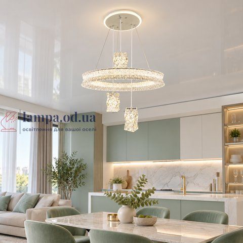 Подвесная LED люстра Linisoln 2812-3 WH, 80 Вт, белая, 50 см, 12-15 м&sup2; 2812-3 WH фото