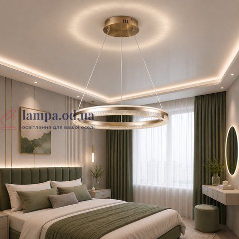 Підвісна світлодіодна люстра Splendid Ray LF9841/1 LED MK CF з кільцевим дизайном і димером 30417236 фото