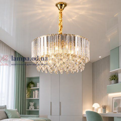 Кришталева люстра Splendid Ray L26077/500/8 (FGD), 8x40 Вт, E14, золото, 50 см, 10-18 м2 30439128 фото