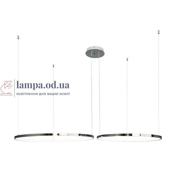 Потолочная люстра LED Levistella 7529832-2B CHROME LED (600+800), 100W, диаметр 600+800 мм, хром, современный стиль с пультом LVS5231 фото