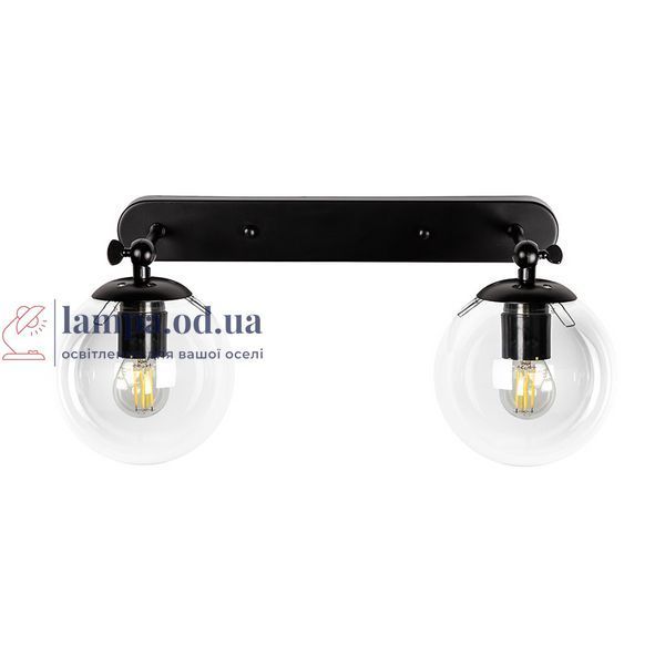 Настенное бра Levistella 756WPR150F-2 BK+CL, E27, 2 лампы, черный с прозрачным плафоном, 150 мм, современный стиль LVS5569 фото