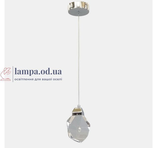Одинарний світлодіодний підвіс Artlight 2016-1CH з граненим скляним елементом, хром 2016-1CH фото