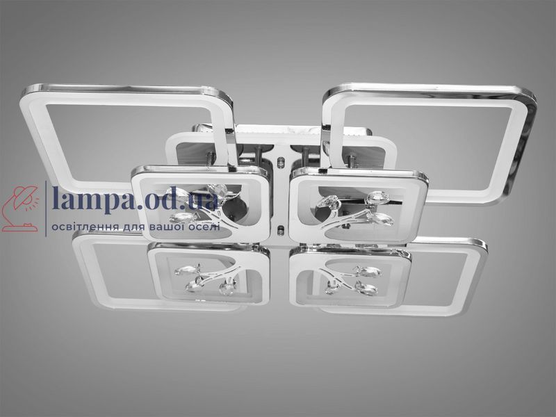 Потолочная LED-люстра Diasha 8157/4+4HR 190W, 60&times;60&times;12 см, 3 цвета света, диммер, пульт 8157/4+4HR LED 3color d фото