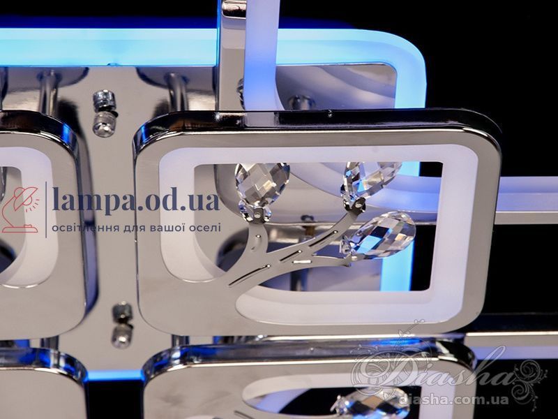 Потолочная LED-люстра Diasha 8157/4+4HR 190W, 60&times;60&times;12 см, 3 цвета света, диммер, пульт 8157/4+4HR LED 3color d фото