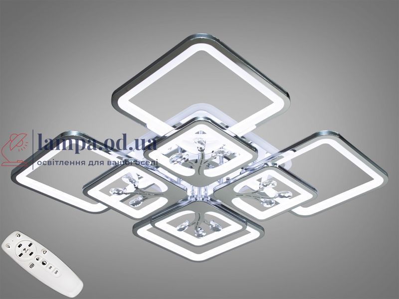 Потолочная LED-люстра Diasha 8157/4+4HR 190W, 60&times;60&times;12 см, 3 цвета света, диммер, пульт 8157/4+4HR LED 3color d фото
