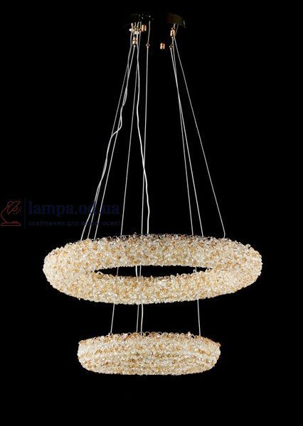 Підвісна світлодіодна кришталева люстра Splendid Ray L6356/600+400/2 LED, золото, 89 Вт, від 13-20 м&sup2; 30438929 фото