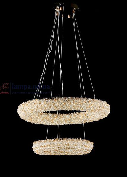 Підвісна світлодіодна кришталева люстра Splendid Ray L6356/600+400/2 LED, золото, 89 Вт, від 13-20 м&sup2; 30438929 фото