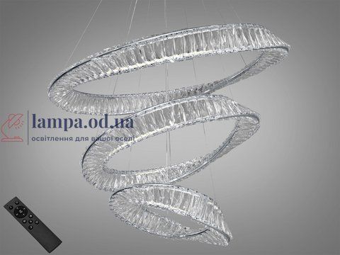 Люстра світлодіодна Diasha 548/800+600+400CH 184W, 80 см, хром, сучасний стиль, з пультом управління 548/800+600+400CH фото