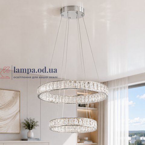Подвесная светодиодная люстра Splendid Ray L50603/50+30/2 LED, 2 кольца, пульт, диммер, 80 W 30436415 фото