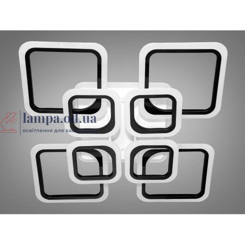 Люстра Linisoln 5588-4+4 BK LED-3 LED, черный/белый, 4 лампы, 3 режима, пульт, площадь освещения 15-20 кв.м 5588-4+4 BK LED-3 фото