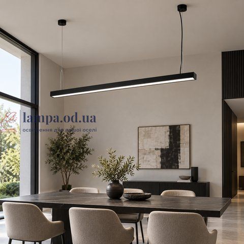 Тонкий чорний підвісний LED-світильник Levistella 992127 BK, 20 Вт, 4500 К, довжина 118 см LVS7261 фото