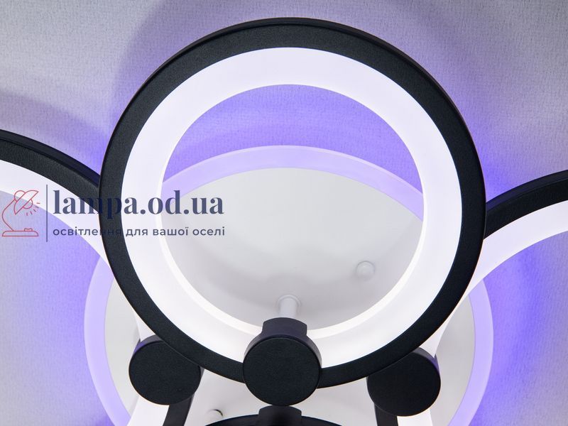 Люстра LED Diasha 8022/4BK, 70W, 3200K-6000K, акрил, чорний метал, сучасний стиль для дому 8022/4BK LED 3color dim фото