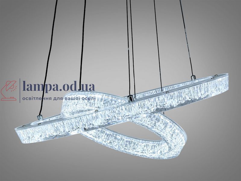 Сучасна підвісна LED люстра Diasha 1712/500+300ABK для спальні та вітальні, чорна, 2 кільця, 54 W, освітлення 10-16 м2 1712/500+300ABK фото