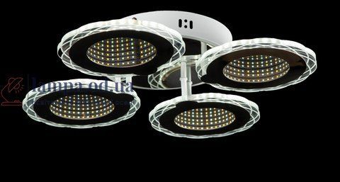 Люстра стельова LED Splendid Ray LK28964/4, 92W, хром, білий, сучасний стиль з пультом, димер, 51см 30408425 фото