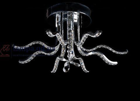 Люстра стельова LED Splendid Ray L78393/8, 100W, хром/білий, сучасний стиль, з пультом, 50 см 30374410 фото