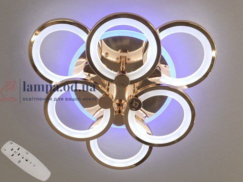 Потолочная люстра LED Diasha 8022/3+3G, 90W, 3200K-6500K, золото, современный стиль для дома 8022/3+3G LED 3color di фото