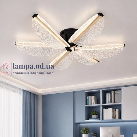 Велика стельова LED люстра-квітка на 6 прозорих пелюсток Artlight 2407-6L 2407-6L фото