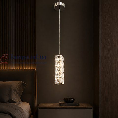 Узкий подвесной LED-светильник Artlight 7906/1A BK 9 Вт, 3 режима, тёмный хром и прозрачное стекло 7906/1A BK фото