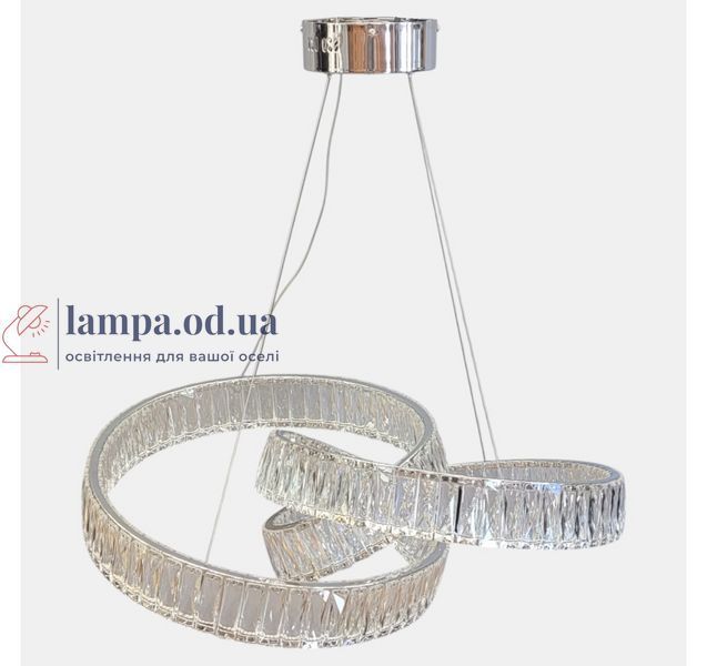 Підвісна кришталева LED-люстра Artlight 531/600CH у вигляді переплетених кілець, хром, 153 Вт, від 16-25 м&sup2; 531/600CH фото