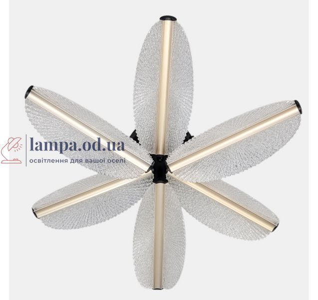Велика стельова LED люстра-квітка на 6 прозорих пелюсток Artlight 2407-6L 2407-6L фото