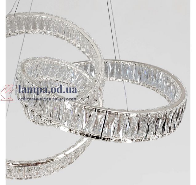 Підвісна кришталева LED-люстра Artlight 531/600CH у вигляді переплетених кілець, хром, 153 Вт, від 16-25 м&sup2; 531/600CH фото