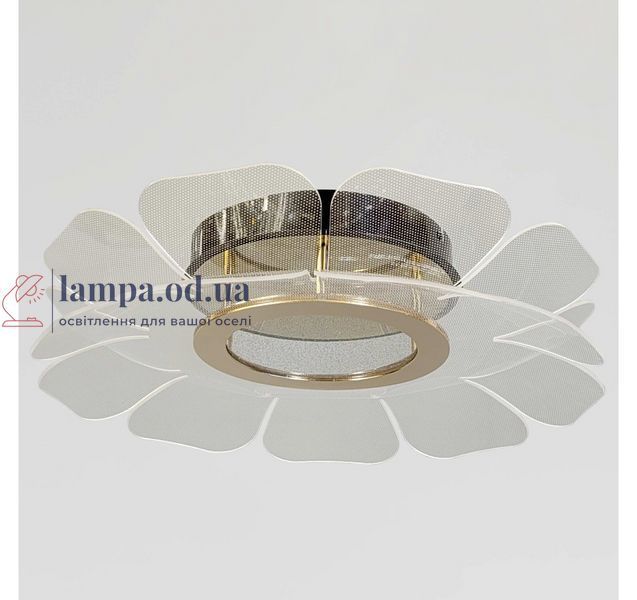 Декоративная потолочная LED-люстра Artlight 1032-450 GD+BK в форме цветка с прозрачными акриловыми лепестками 1032-450 фото
