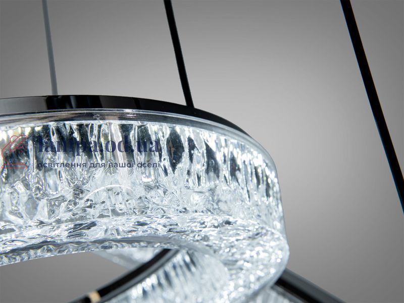 Современная подвесная LED люстра Diasha 1712/500+300BK для спальни и гостиной, черная, 2 кольца, 54 W, освещение 10-16 м&sup2; 1712/500+300BK фото