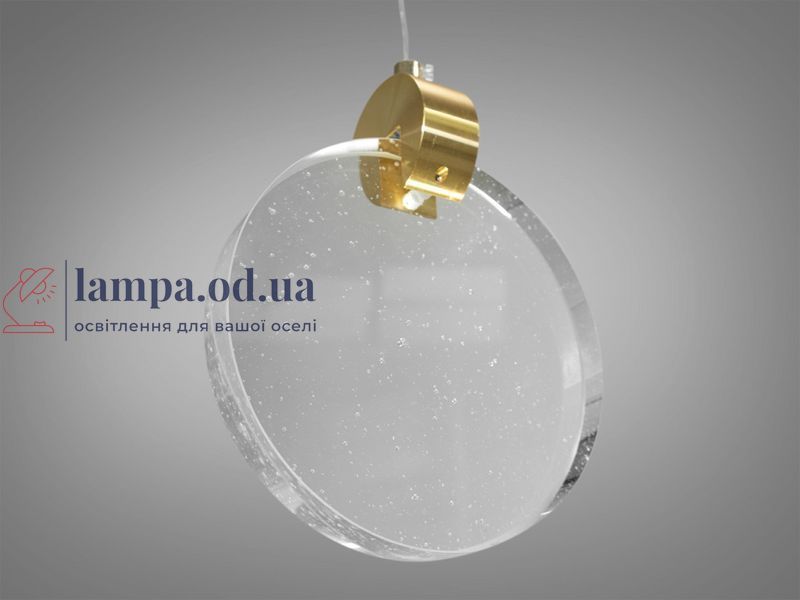 Підвісний світильник LED Diasha 3008/1G, 3W, золото, для коридору, вітальні, спальні, IP20, регулювання висоти 3008/1G фото