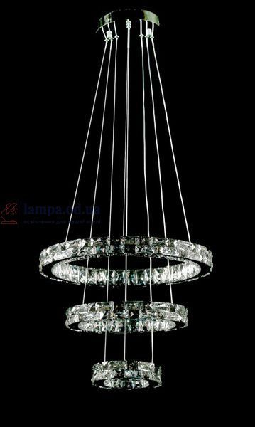 Світлодіодна люстра Splendid Ray L50604J/500+350+200/3 LED з кришталем, хром, 100 Вт, з пультом і димером 30436446 фото
