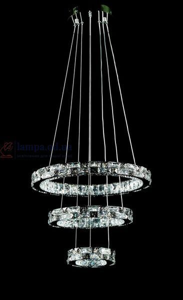 Світлодіодна люстра Splendid Ray L50604J/500+350+200/3 LED з кришталем, хром, 100 Вт, з пультом і димером 30436446 фото