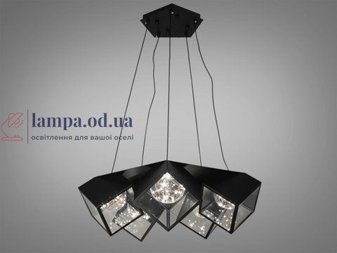 Люстра світлодіодна Diasha 6188-5 Loft, 5 плафонів, 20W, чорний, мінімалізм, модерн 6188-5 фото