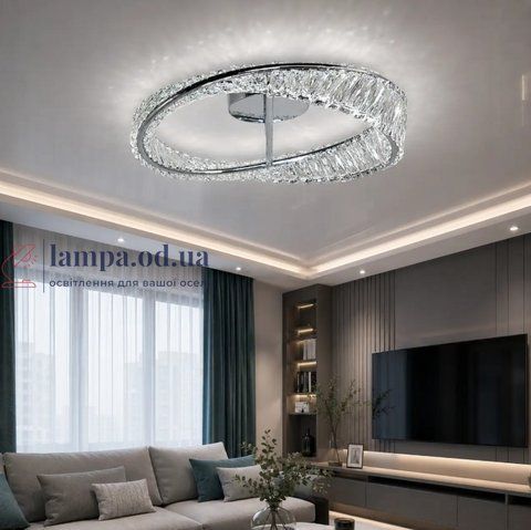 Люстра світлодіодна Linisoln 562/500CH, 72W, 3025 лм, хром, кришталь, для коридору, спальні, кухні, кафе 562-500 фото