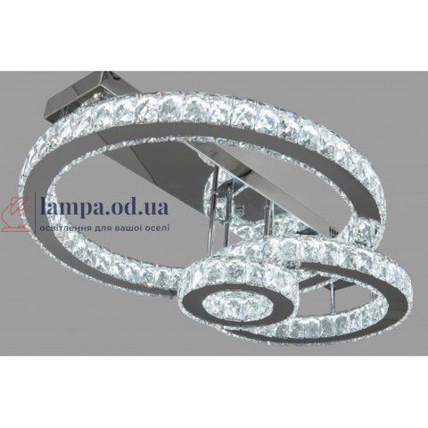 Led люстра потолочна Linisoln 7708-3D CH метал, скло, 3 лампи, висота 21 см, ширина 78 см, потужність 75 Вт 7708-3D CH фото