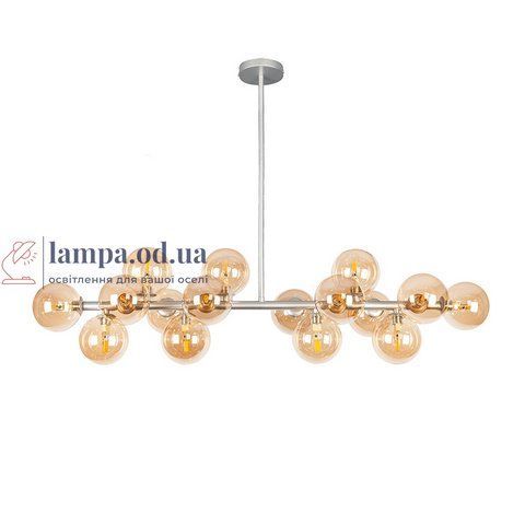 Потолочная люстра Levistella 7841020-16 GAB+BR (S), 16 плафонов, серебристый, коричневое стекло LVS6039 фото