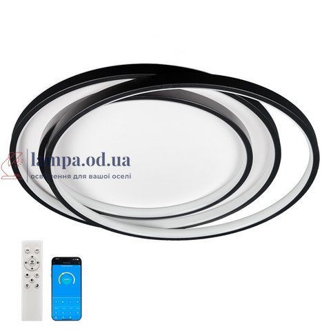 Люстра стельова LED Levistella 7871019, 76W, 3000-6000K, біло-чорна, сучасний стиль з пультом управління LVS5078 фото