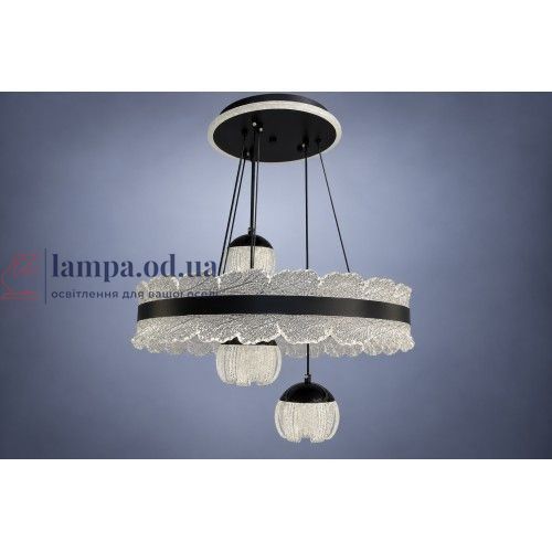 Подвесная LED люстра Linisoln 3305-3 BK, 80 Вт, черная, 50 см, 12-15 м&sup2; 3305-3 BK фото